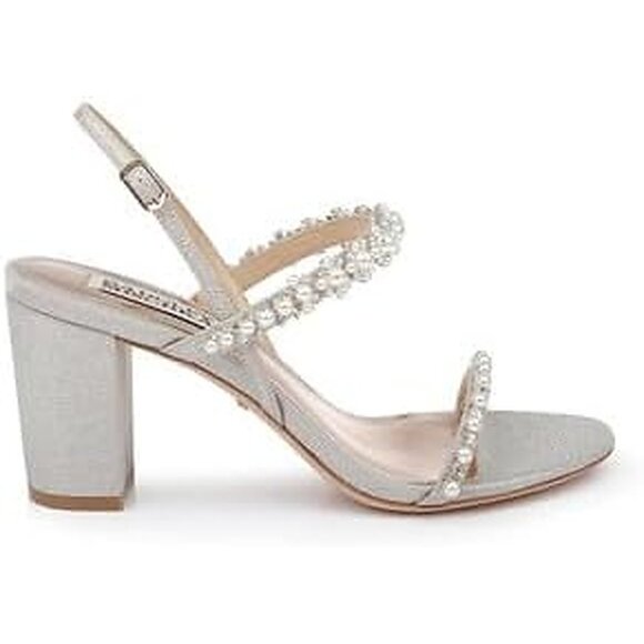 NEW Badgley Mischka Women's Natasha Heeled Sandal sz 9 silver - Picture 3 of 6